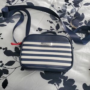Nautica Navy and White Striped Crossbody Bag